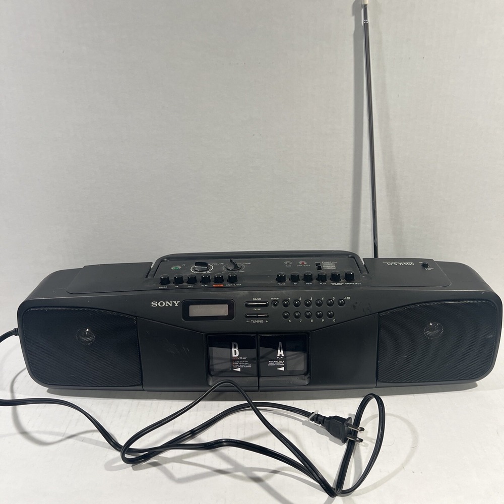 Sony CFS-W504 AM/FM Radio Double Cassette Player-For Parts Or Repair